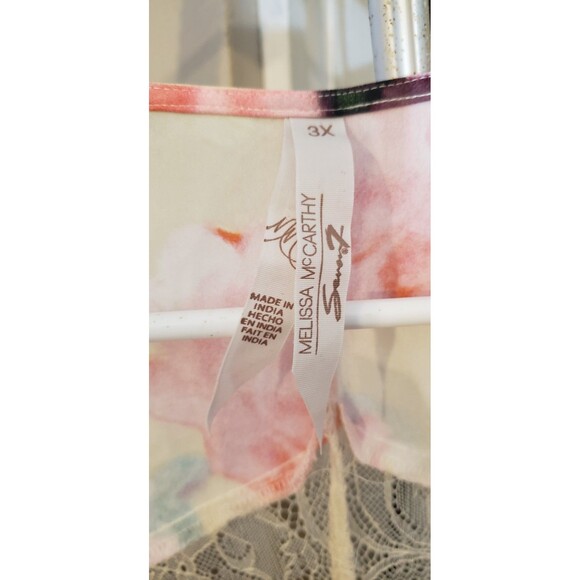 NWOT - Melissa McCarthy Seven7 - Long Floral Kimono with Lace & Fringe - Size 3X - Picture 6 of 6